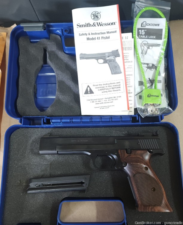 Smith & Wesson 130511 S&W Model 41 M41 22LR M-41 Blued Walnut 5.5" Layaway-img-1
