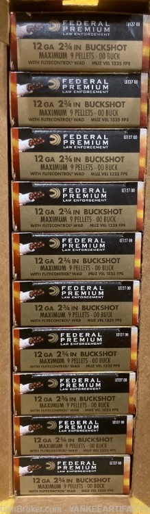 Federal Premium 12 GA 00 Buck Law Enforcement 50 rds. NO CC FEES-img-0
