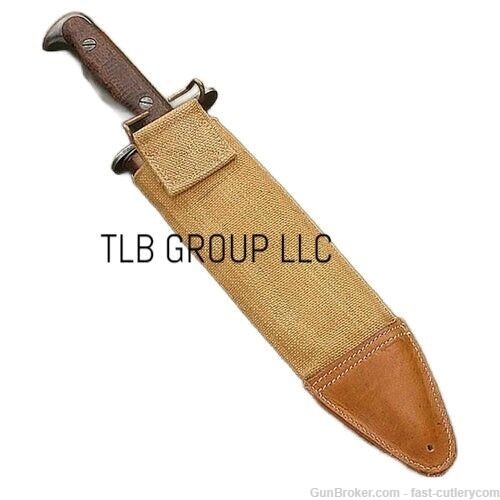 PLUM US Model 1917 Bolo Knife High Carbon Steel Full Tang Wood Grip-img-3