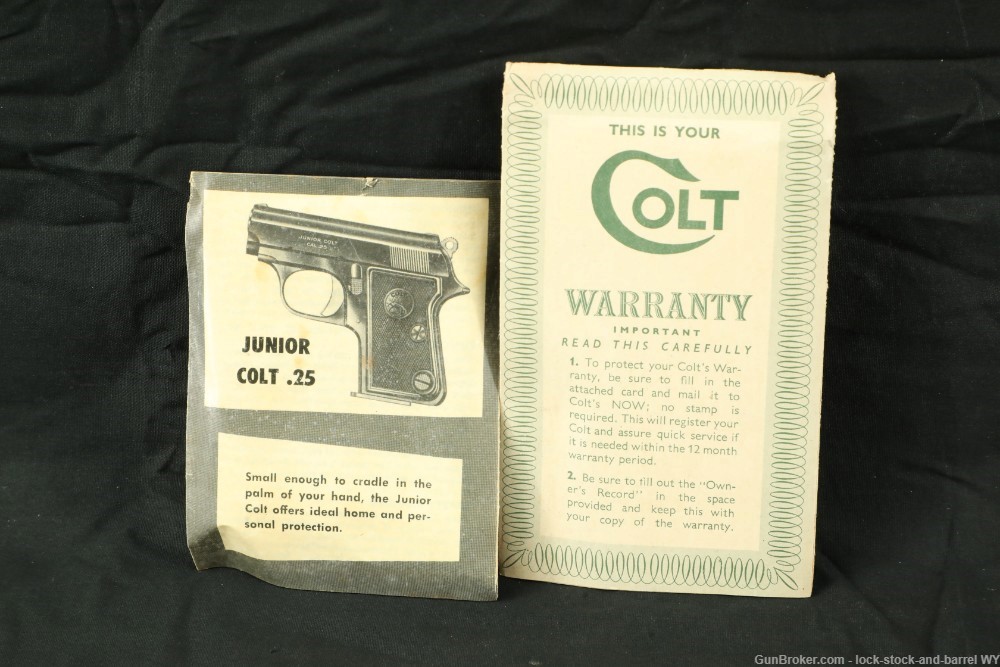 Spanish Made Junior Colt .25 ACP Semi-Auto Pocket Pistol W/ Box & Mag 1961-img-27