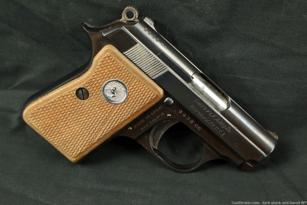 Spanish Made Junior Colt .25 ACP Semi-Auto Pocket Pistol W/ Box & Mag 1961-img-3