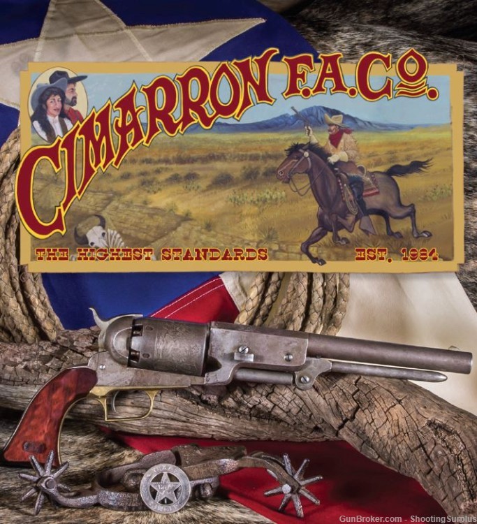 Cimarron Firearms Arizona Ranger .357 SA 5.50" BBL Checkered Walnut AR401-img-5