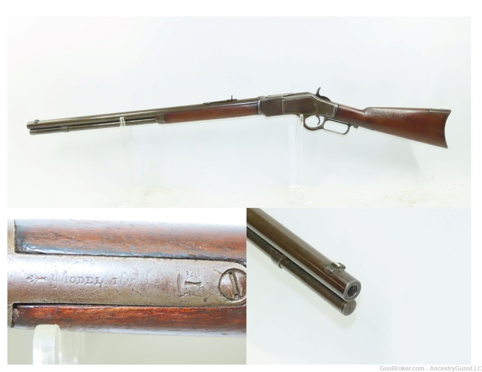 1883 mfr. Antique WINCHESTER M1873 .44-40 WCF Lever Action REPEATING RIFLE -img-0