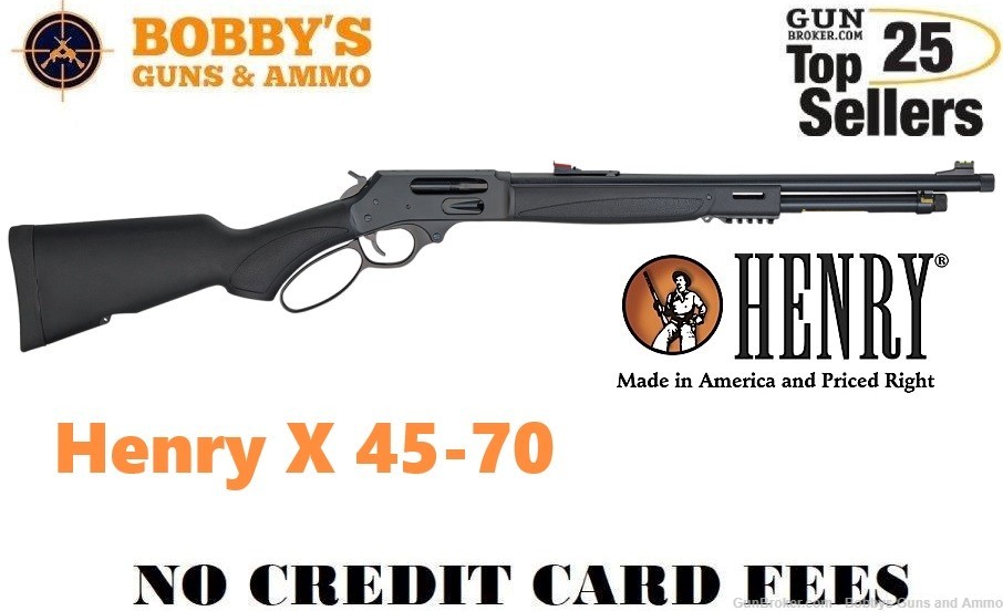 Henry H010X X Model Lever Action 45-70 Gov Caliber with 4+1 Capacity, 19.80-img-0