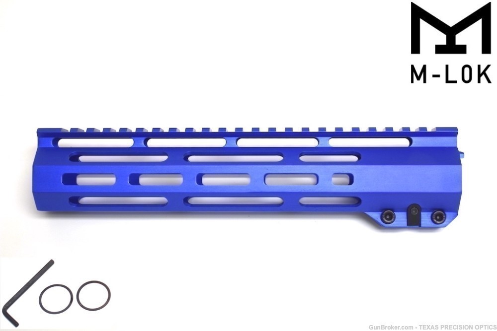 AR15 10'' Blue M-LOK Free Float Handguard Rail Ultra Lightweight-img-0