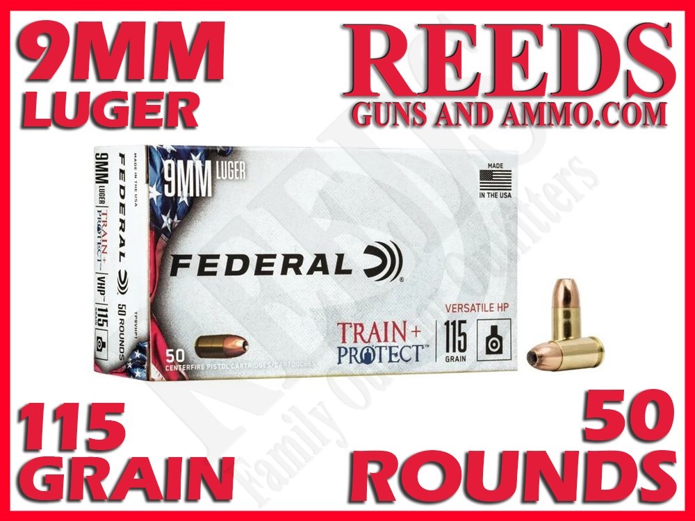 Federal Train + Protect 9mm Luger 115 Grain JHP TP9VHP1-img-0