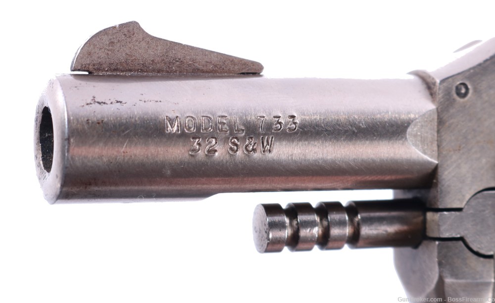 H&R Model 773 .32 S&W Revolver 4" Stainless- Used Gunsmith Special (JFM)-img-2