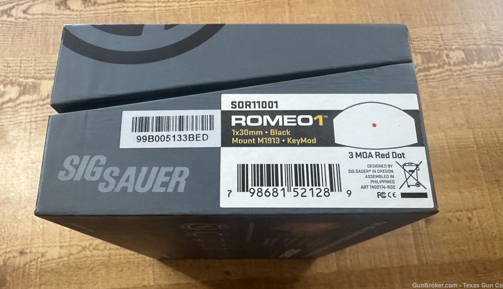 Sig Sauer Romeo1 3 MOA Red Dot Sight with M1913 Mount 1x30mm SOR11001 NEW-img-5