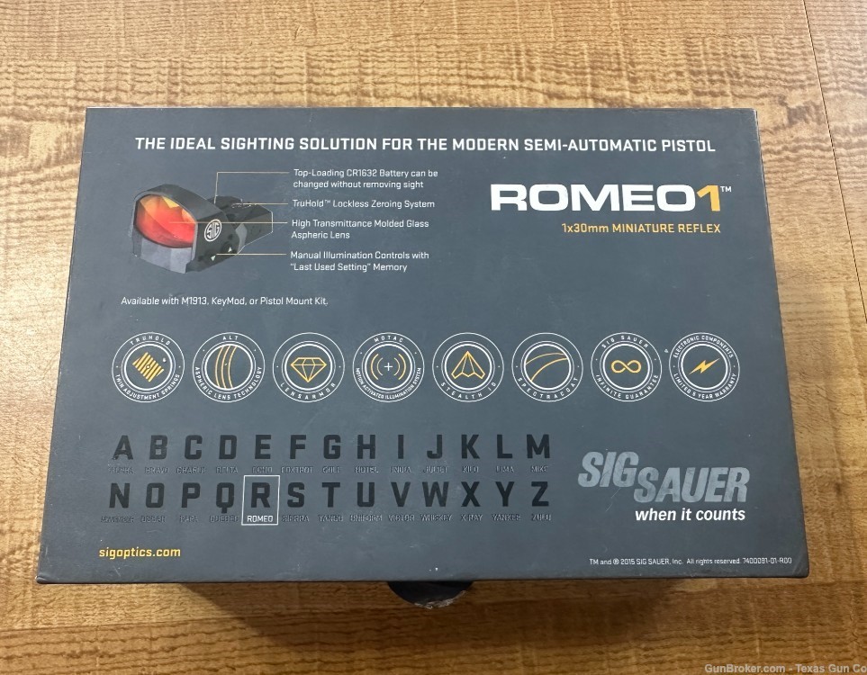 Sig Sauer Romeo1 3 MOA Red Dot Sight with M1913 Mount 1x30mm SOR11001 NEW-img-2