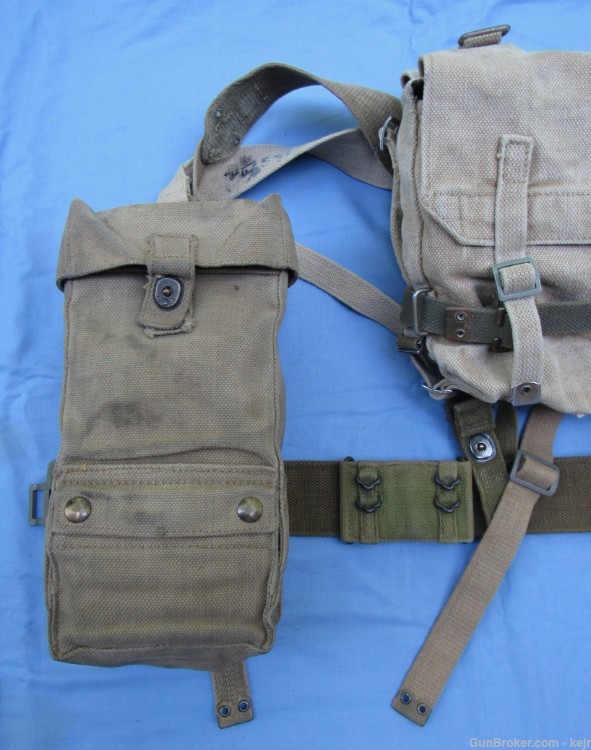 Danish Post WW2 M/45-50 Web Gear Set, with Large and Small Packs-img-9