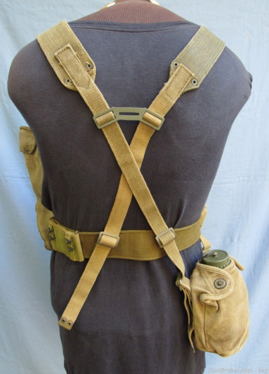 Danish Post WW2 M/45-50 Web Gear Set, with Large and Small Packs-img-4