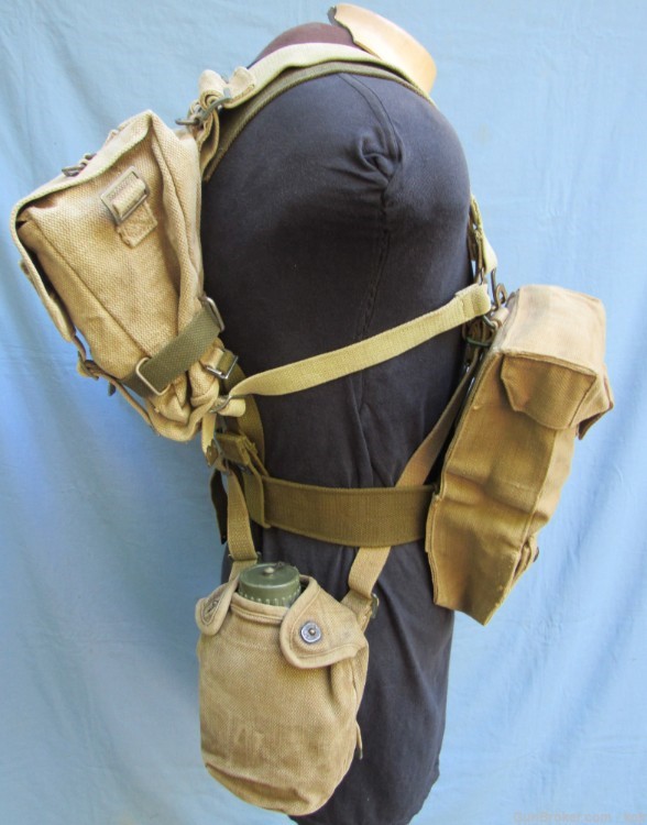 Danish Post WW2 M/45-50 Web Gear Set, with Large and Small Packs-img-2