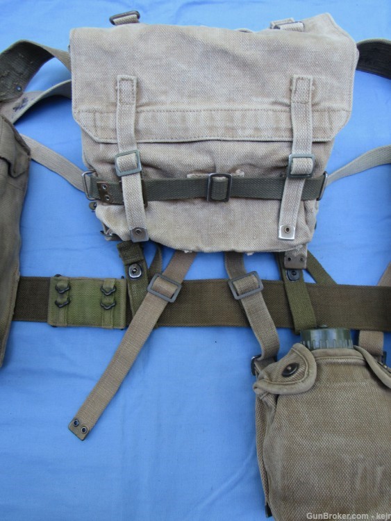 Danish Post WW2 M/45-50 Web Gear Set, with Large and Small Packs-img-10