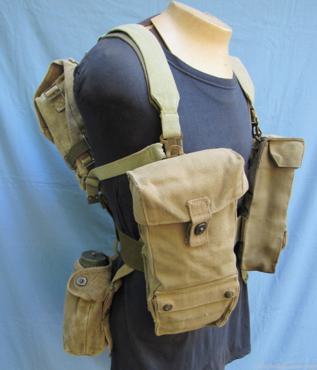 Danish Post WW2 M/45-50 Web Gear Set, with Large and Small Packs-img-1
