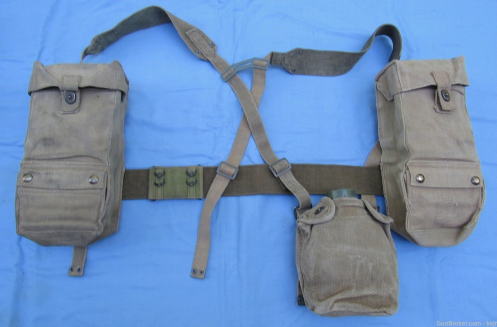 Danish Post WW2 M/45-50 Web Gear Set, with Large and Small Packs-img-19