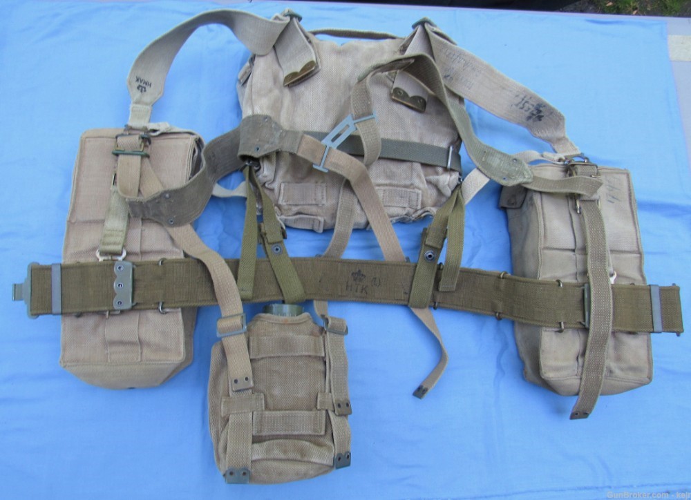 Danish Post WW2 M/45-50 Web Gear Set, with Large and Small Packs-img-12