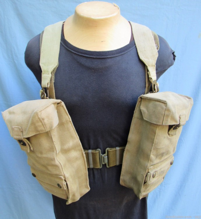 Danish Post WW2 M/45-50 Web Gear Set, with Large and Small Packs-img-0