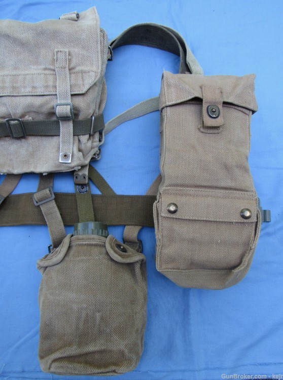 Danish Post WW2 M/45-50 Web Gear Set, with Large and Small Packs-img-11