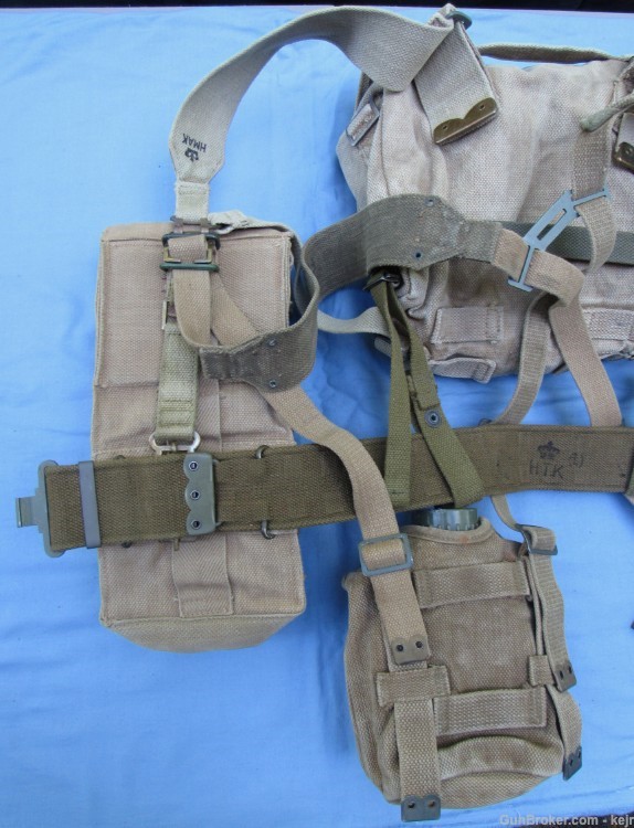 Danish Post WW2 M/45-50 Web Gear Set, with Large and Small Packs-img-13