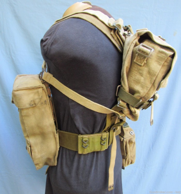 Danish Post WW2 M/45-50 Web Gear Set, with Large and Small Packs-img-5