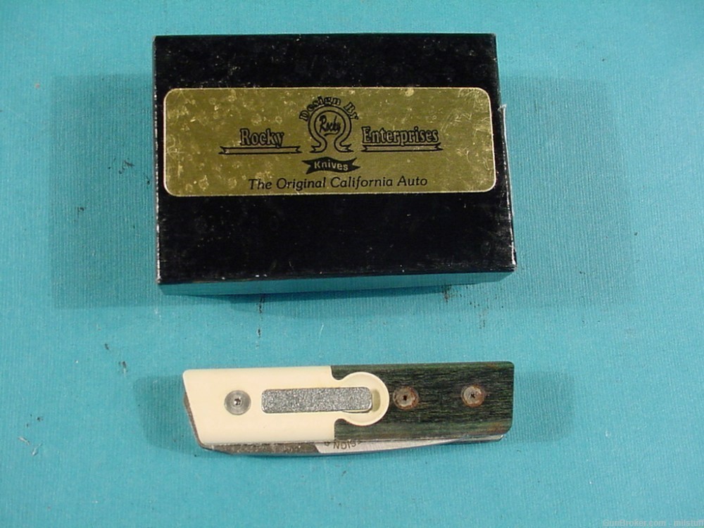 Rocky Enterprises California Lock Back Knife New in Box Ivory/ French Green-img-0