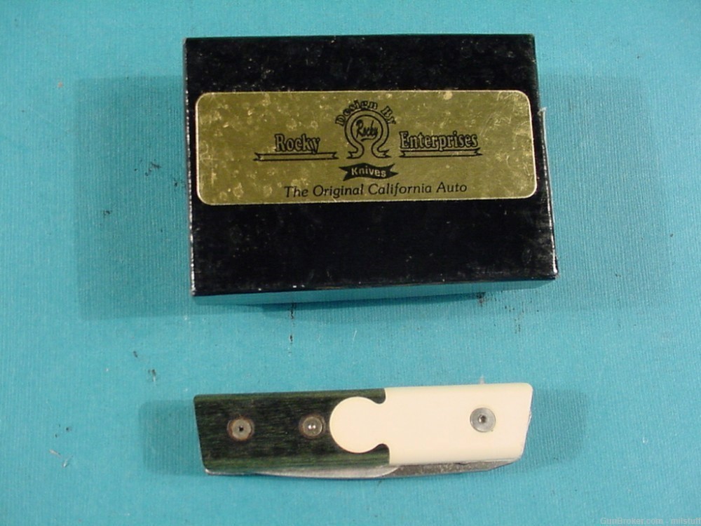 Rocky Enterprises California Lock Back Knife New in Box Ivory/ French Green-img-1