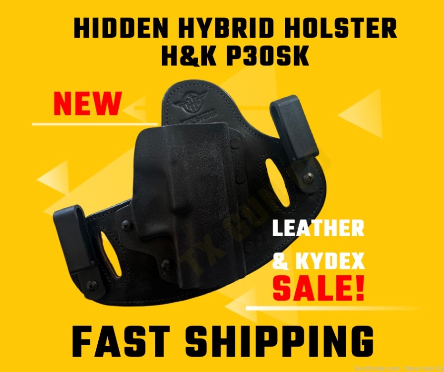 Heckler & Koch HK P30SK Kydex and Leather Holster IWB OWB Hidden Hybrid-img-0