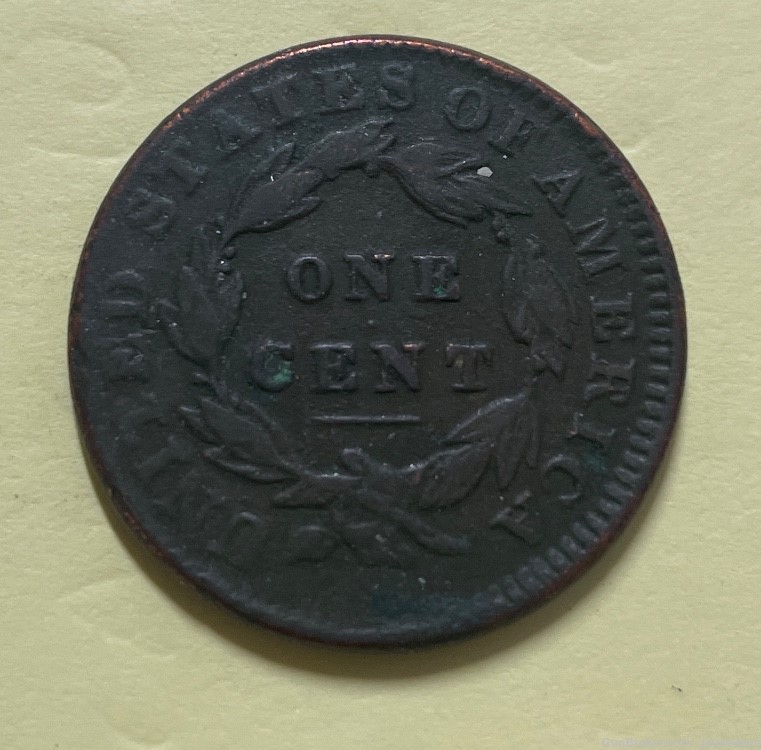 1832 Large cent and a 1866 2 cent coin.-img-1