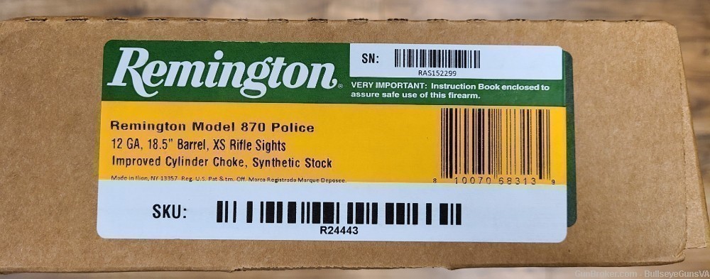 *LE ONLY* Remington Model 870 Police Magnum 12 GA. XS Sights. NEW For 2023!-img-2
