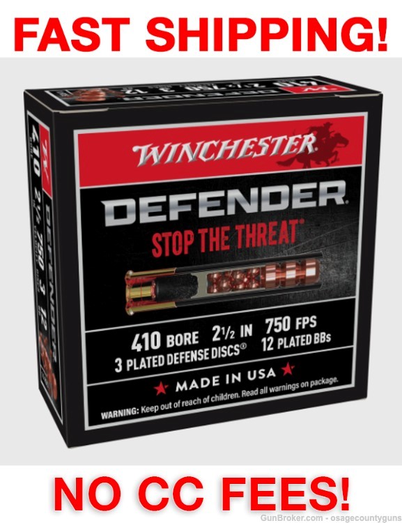 Winchester Defender 410 ga 2-1/2" 3DD/12BB 10 Rds S410PDX1-img-0