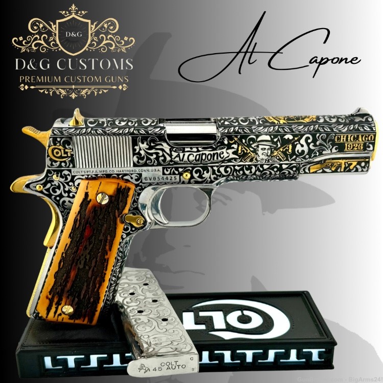 Colt 1911 Al Capone Collectors series with/ .999 silver Capone Coin 1of200-img-1