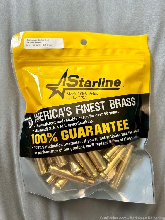 Starline 7mm-08 Brass, 7mm-08 Remington Brass - 50 count-img-1
