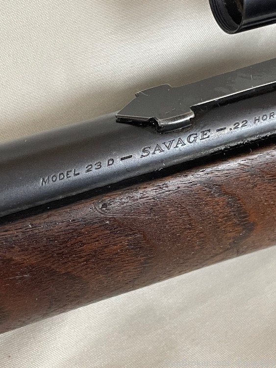 Savage Model 23D .22 Hornet with period correct Weaver 29S scope C&R OK-img-35