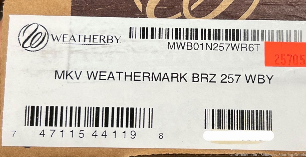 Weatherby MKV (MWB01N257WR6T) 26" 257WBY 3Rd Bolt Action Rifle -Spiderweb -img-2