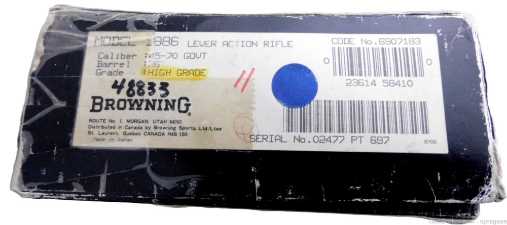 Browning 1886 45-70 High Grade Lever Rifle 26" Octagonal 1 of 3000 Box-img-13