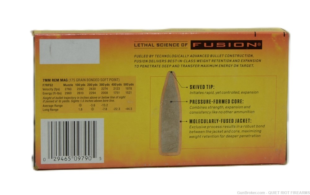 Federal Fusion 175gr SP 7MM Rem Mag 20rd Box-img-1