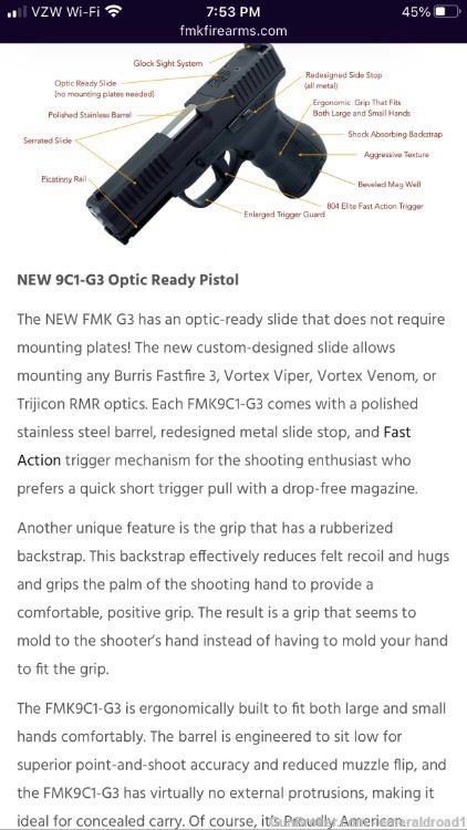 FMK G3 Optic Ready Elite 9mm shot one magazine 14 rounds-img-9