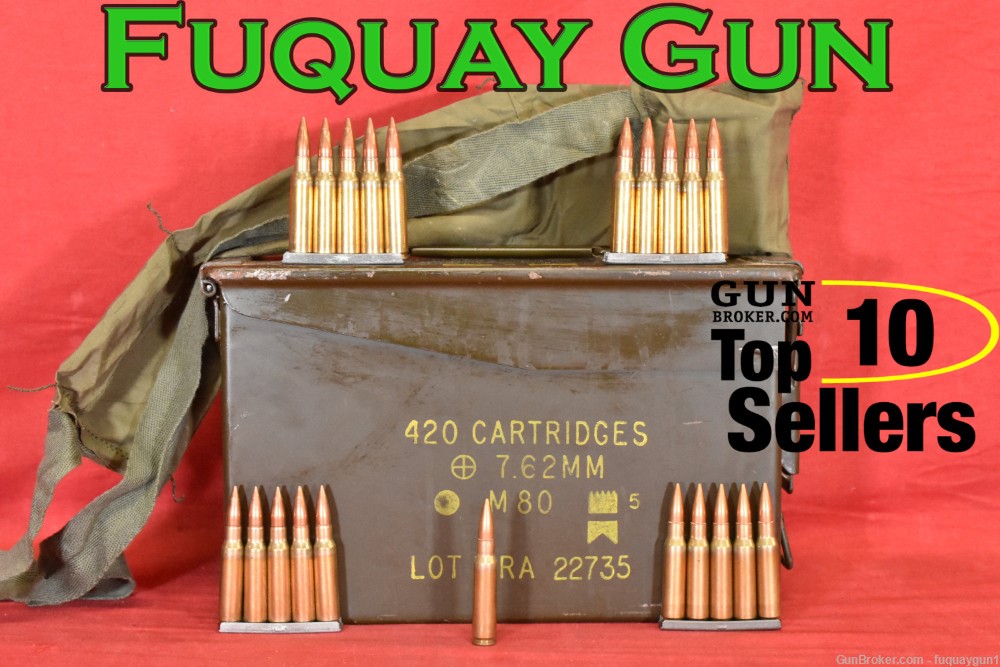 7.62x51 Ammo M80 Ball Bandoliers & Stripper Clips 308 Ammo 420ct-img-0