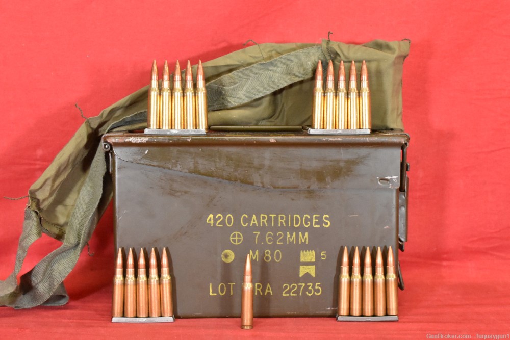 7.62x51 Ammo M80 Ball Bandoliers & Stripper Clips 308 Ammo 420ct-img-1