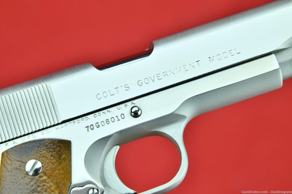 STUNNING, NICKEL  1971 Colt MK IV Series 70 Government .45 - *W/ BOX*-img-2