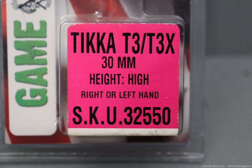 DNZ Products Tikka T3/T3X 30MM High Scope Rings [Open Box]-img-2