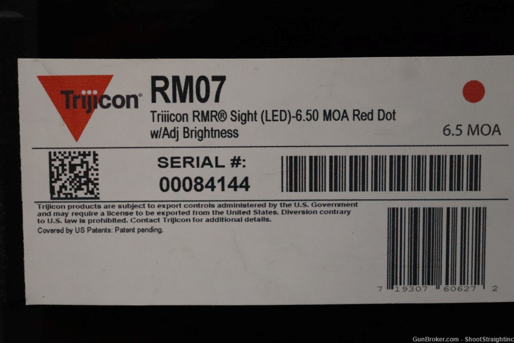 Trijicon RMR RM07 Type 1 6.5moa w/Box-img-1