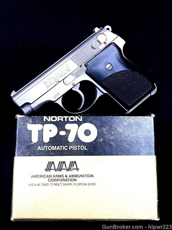 American Arms C. NORTON TP-70 stainless pocket pistol .22LR in box-img-0