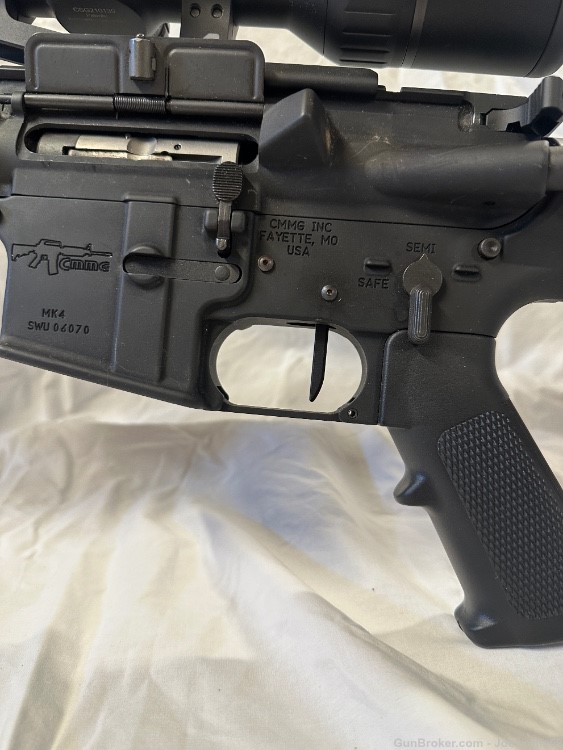 Left Hand 22LR AR-15 CMMG MK4 16” 3-15x44 scope Bipod 4 mags-img-3
