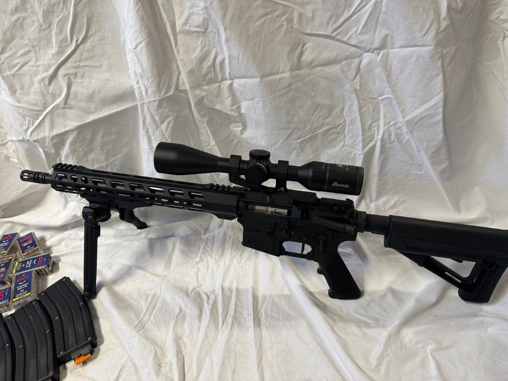 Left Hand 22LR AR-15 CMMG MK4 16” 3-15x44 scope Bipod 4 mags-img-0