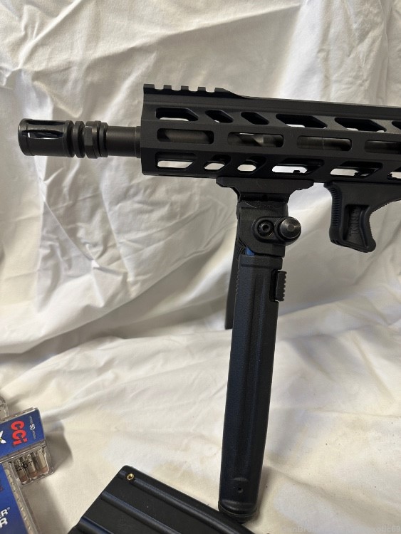 Left Hand 22LR AR-15 CMMG MK4 16” 3-15x44 scope Bipod 4 mags-img-5