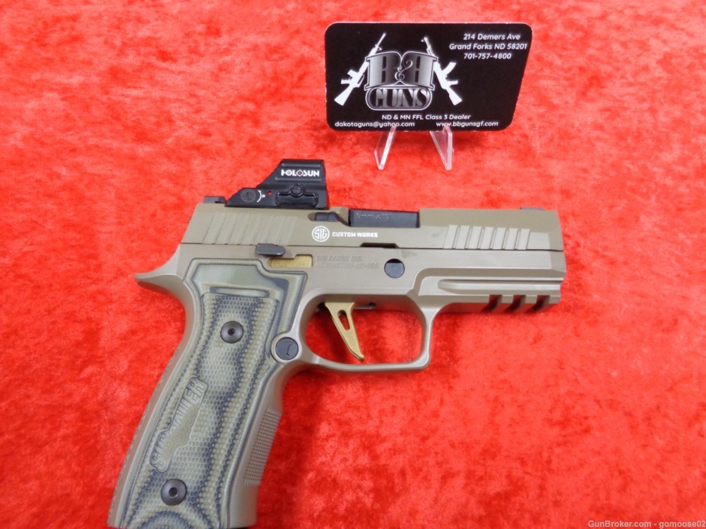 Sig Sauer P320 AXG Scorpion Custom Works FDE 9mm Optic Gold Trigger I TRADE-img-21