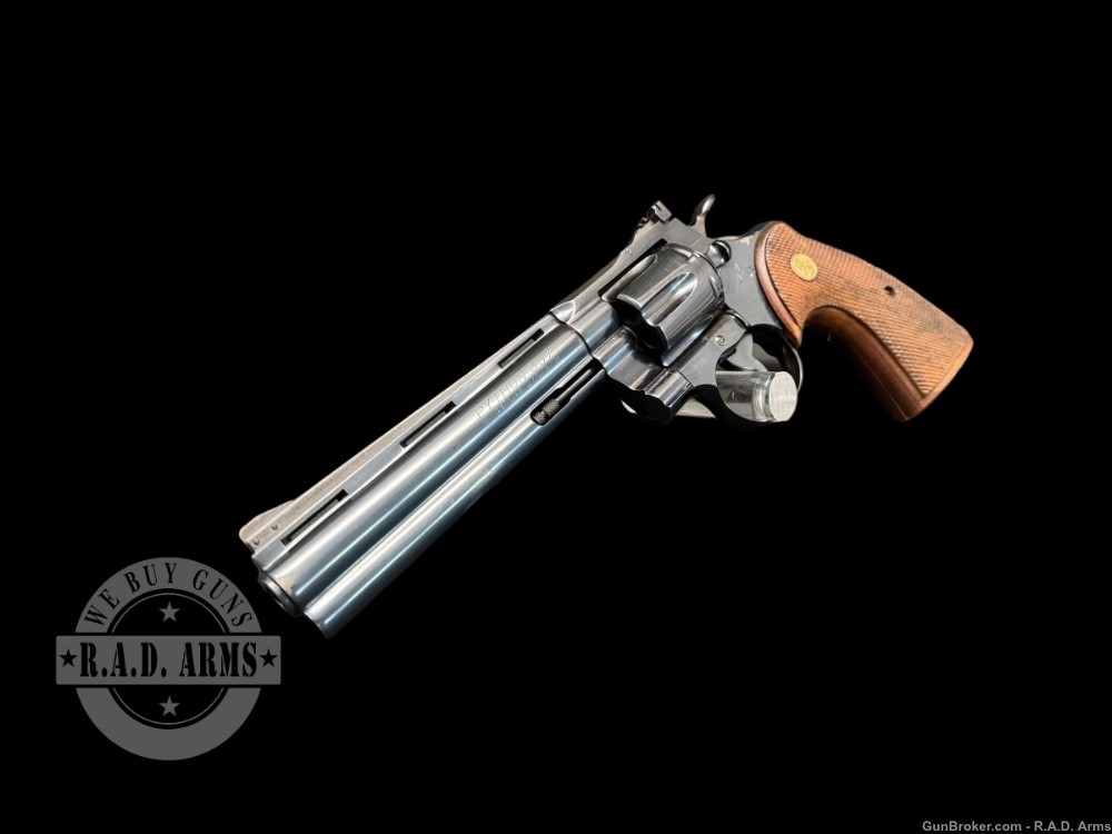 HOLY GRAIL 1958 Colt Python 4 DIGIT 6” Vent Rib Blued .357 Original Grips-img-0