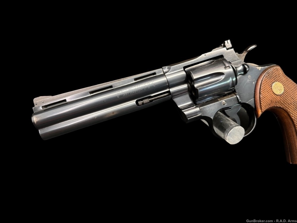 HOLY GRAIL 1958 Colt Python 4 DIGIT 6” Vent Rib Blued .357 Original Grips-img-2