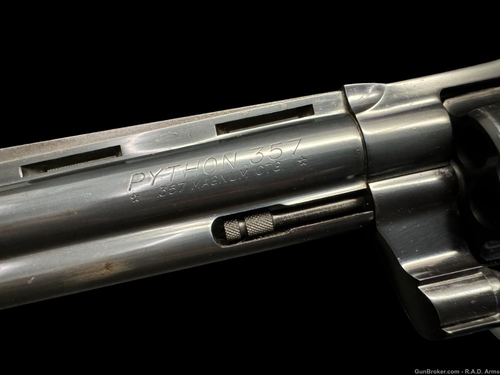 HOLY GRAIL 1958 Colt Python 4 DIGIT 6” Vent Rib Blued .357 Original Grips-img-5